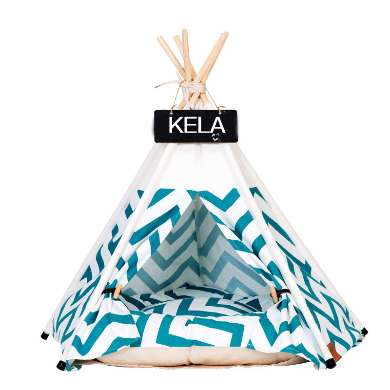 Transform Your Pet's Comfort with the Tent Green Striped Pet Litter Winter Dog Bedding